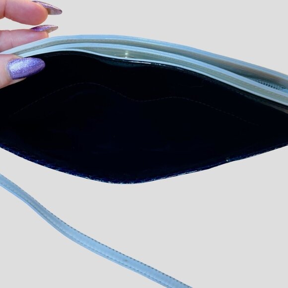 Salvatore Ferragamo Vintage White and Blue Snakeskin Nautical Crossbody Handbag - Picture 8 of 16